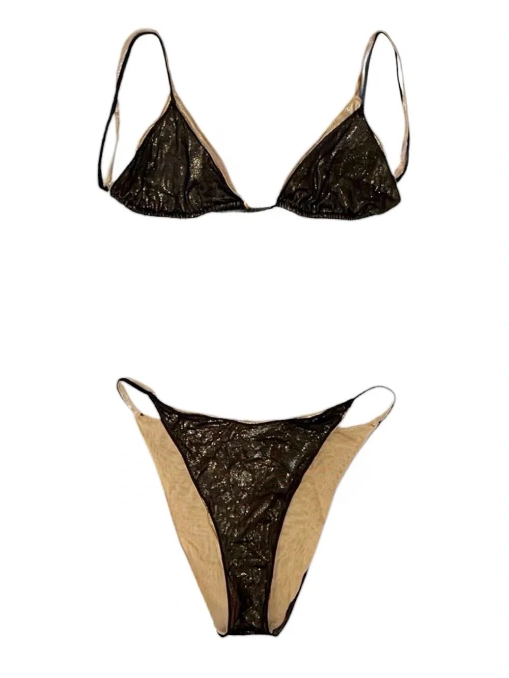 Rare Osree Lam Double Bikini And Sarong Set In Black - Gold — image 5 of 8